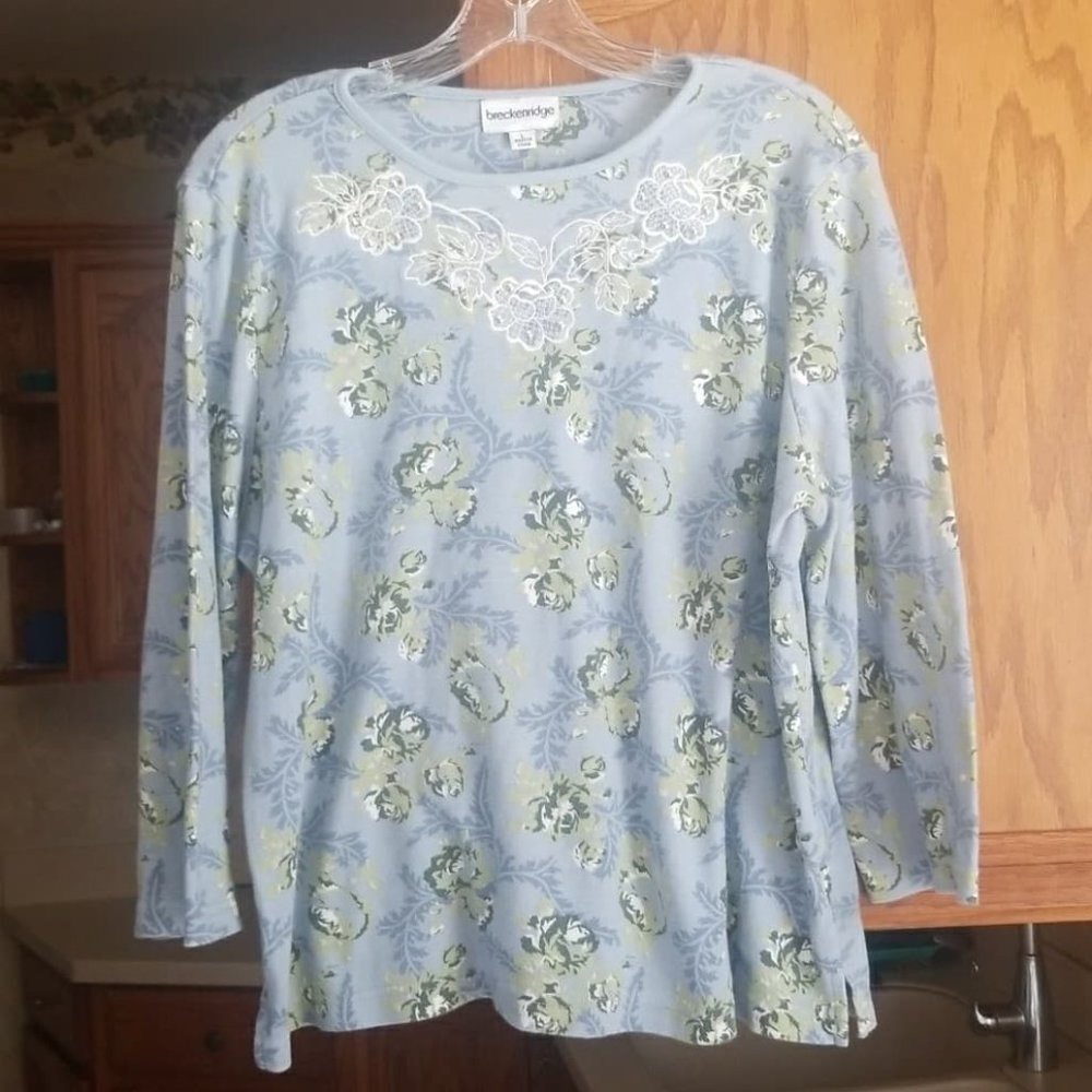 BRECKENRIDGE  WOMENS TOP BLOUSE SIZE L